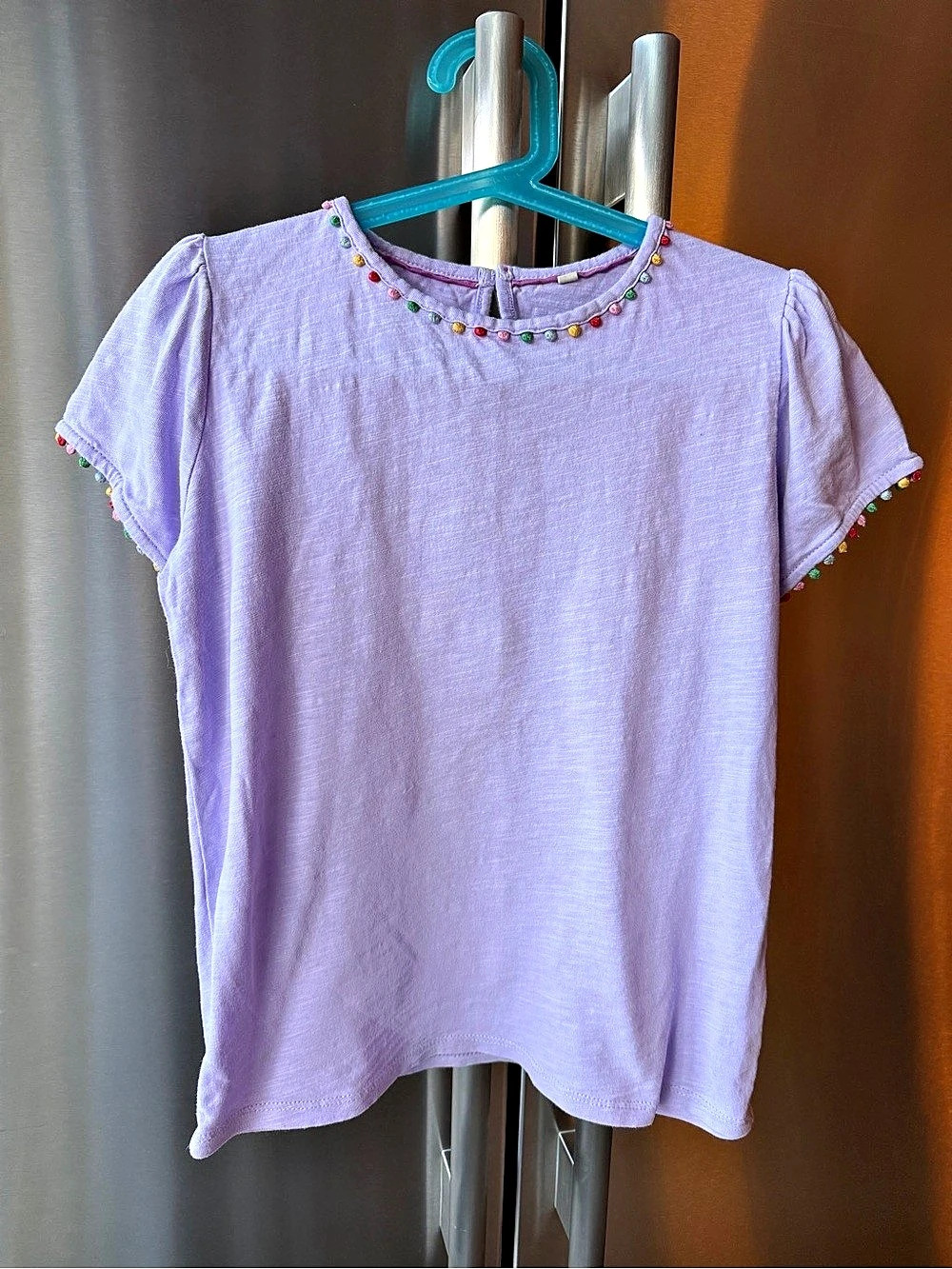 Mini Boden Short Sleeve Top in Purple Girls 10-11Y Like New